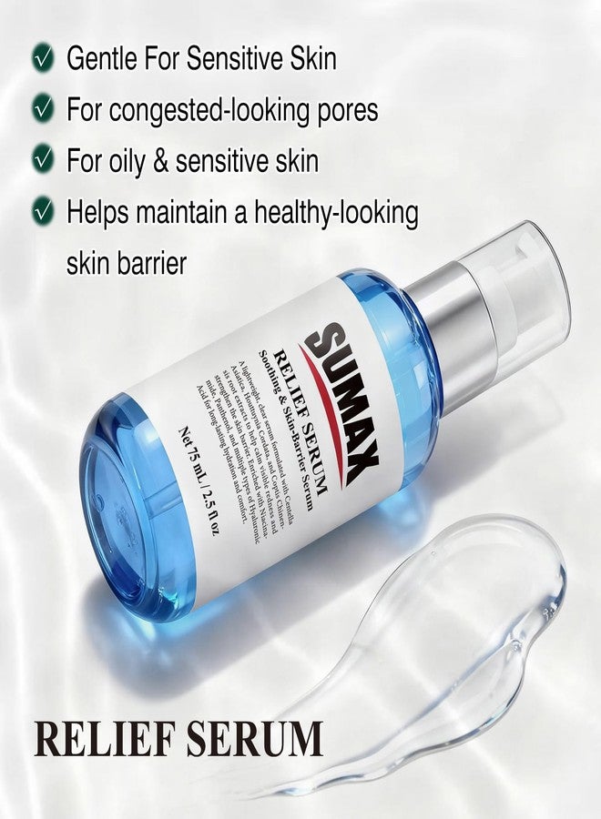 سوماكس سيروم SUMAX Relief - سيروم للوجه مع السنتيلا وحمض الهيالورونيك، للبشرة الحساسة والمعرضة للشوائب، يهدئ مظهر الاحمرار، يدعم حاجز البشرة، خفيف الوزن وغير لزج، 75 مل (2.5 أونصة سائلة) - Image 2